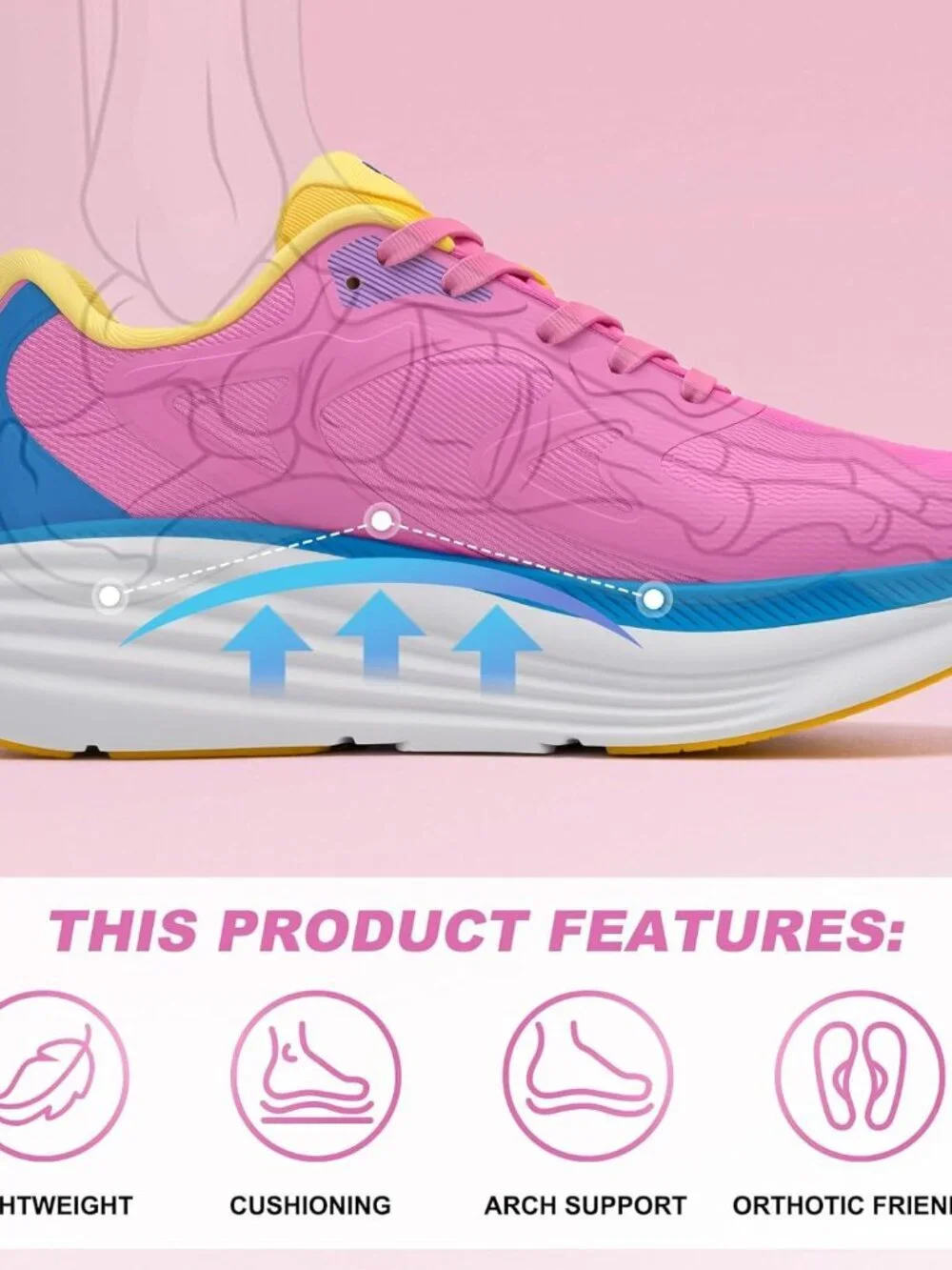 Women's Sweet Lilac Fort Walking Shoes Tennis, Max Cushioning Running Sneakers